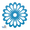 Prachtige en sfeervolle deco bloem pan onderzetter vilt met een bloem motief in de kleur lichtblauw van mijnonderzetters.nl