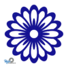 Prachtige en sfeervolle deco bloem pan onderzetter vilt met een bloem motief in de kleur donkerblauw van mijnonderzetters.nl