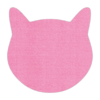 Leuke roze onderzetter van vilt in de vorm van een poes bij mijnonderzetters.nl webshop