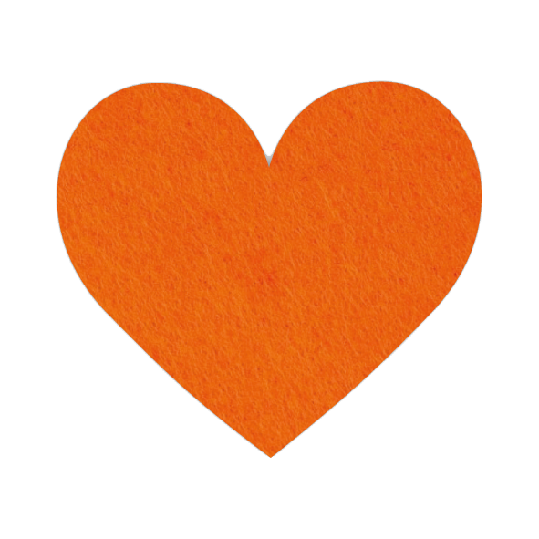 romantische oranje harten onderzetter vilt bij mijnonderzetters.nl