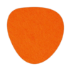 Uniek vormgegeven oranje vilt onderzetter in de vorm van een kei bij mijnonderzetters.nl webshop