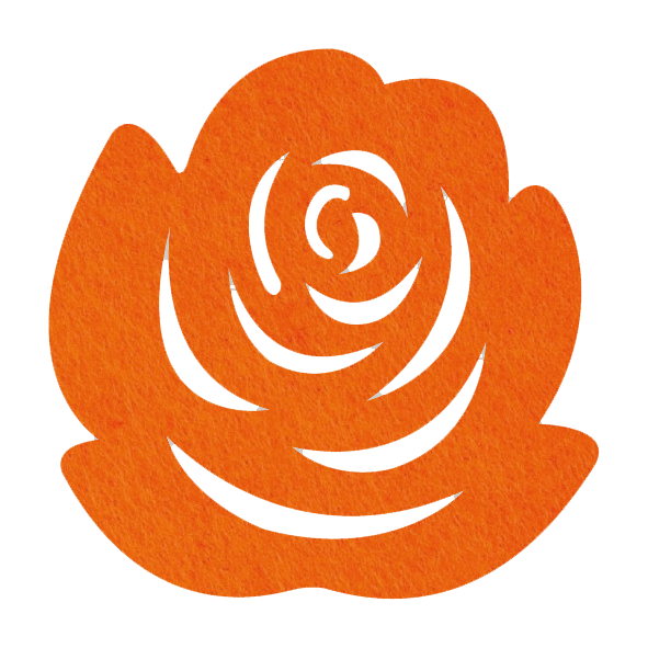 Romantische paarse vilt onderzetter in de vorm van een roos bij mijnonderzetters.nl webshop
