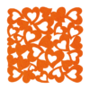oranje vierkant uit hartjes onderzetter vilt bij mijnonderzetters.nl webshop