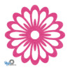 Prachtige en sfeervolle deco bloem onderzetter vilt met een bloem motief in de kleur fuchsia van mijnonderzetters.nl