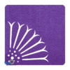 Vierkante vilt onderzetters in de kleur paars met een zonnebloem motief bij mijnonderzetters.nl webshop