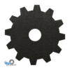 zwarte vilt onderzetter in de vorm van een tandwiel bij mijnonderzetters.nl webshop