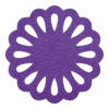 Handige paarse onderzetter van vilt in de vorm van een cirkel met opgebouwde druppels bij mijnonderzetters.nl webshop