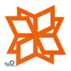 Strak vormgegeven oranje vilt onderzetter in de vorm van een ruitenster bij mijnonderzetters.nl webshop