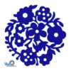 donkerblauwe sfeervolle bloemenkrans onderzetter vilt in vorm van een bloemenkrans bij mijnonderzetters.nl webshop