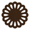 Handige donkerbruine onderzetter van vilt in de vorm van een cirkel met opgebouwde druppels bij mijnonderzetters.nl webshop