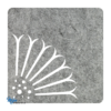 Vierkante vilt onderzetters in de kleur gemeleerd grijs met een zonnebloem motief bij mijnonderzetters.nl webshop