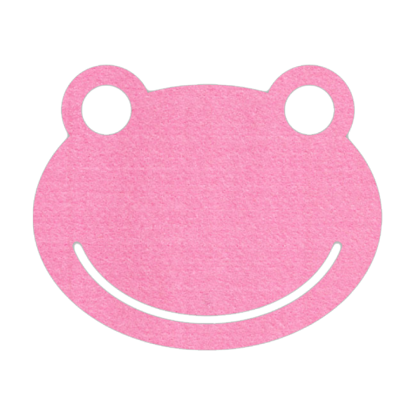 Grappige kikker onderzetter vilt in de kleur roze bij mijnonderzetters.nl webshop