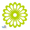 Prachtige en sfeervolle deco bloem onderzetter vilt met een bloem motief in de kleur lichtgroen van mijnonderzetters.nl
