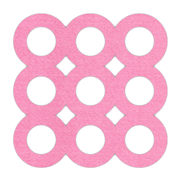 mooie roze ring vilt onderzetter met geschakelde rondjes bij mijnonderzetters.nl webshop