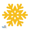 gele vilt onderzetters in de vorm van een sneeuwvlok van mijnonderzetters.nl webshop