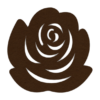 Romantische donkerbruine vilt onderzetter in de vorm van een roos bij mijnonderzetters.nl webshop