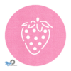 roze aardbei onderzetter vilt met een leuke aardbei motief in het midden bij mijnonderzetters.nl webshop