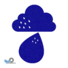 grappige donkerblauwe regen vilt onderzetter bestaande uit een wolk en druppel bij mijnonderzetters.nl webshop