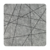 Strak vormgegeven vierkante vilt onderzetter met lijnen als motief in de kleur gemeleerd grijs bij mijnonderzetters.nl webshop