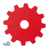 rode vilt onderzetter in de vorm van een tandwiel bij mijnonderzetters.nl webshop
