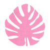 prachtige roze vilt onderzetter in de vorm van een monstera blad bij mijnonderzetters.nl webshop