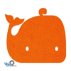 Zeer schattige oranje walvis onderzetter vilt voor het beschermen van je tafel van mijnonderzetters.nl