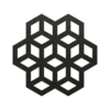 Strak vormgegeven zwarte onderzetter van vilt in de vorm van opgestapelde blokjes bij mijnonderzetters.nl webshop