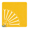 Vierkante vilt onderzetters in de kleur geel met een zonnebloem motief bij mijnonderzetters.nl webshop