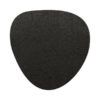 Uniek gevormde zwarte vilt pan onderzetter in de vorm van een kei bij mijnonderzetters.nl webshop