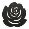 Romantische zwarte vilt onderzetter in de vorm van een roos bij mijnonderzetters.nl webshop