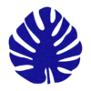 prachtige donkerblauwe vilt onderzetter in de vorm van een monstera blad bij mijnonderzetters.nl webshop