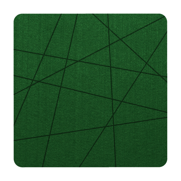 Strak vormgegeven vierkante vilt onderzetter met lijnen als motief in de kleur donkergroen bij mijnonderzetters.nl webshop