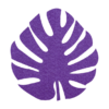 prachtige paarse vilt onderzetter in de vorm van een monstera blad bij mijnonderzetters.nl webshop