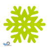 lichtgroene vilt onderzetters in de vorm van een sneeuwvlok van mijnonderzetters.nl webshop