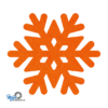 oranje vilt onderzetters in de vorm van een sneeuwvlok van mijnonderzetters.nl webshop