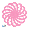 Mooi vormgegeven roze swirl onderzetter vilt bij mijnonderzetters.nl