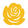 Romantische gele vilt onderzetter in de vorm van een roos bij mijnonderzetters.nl webshop