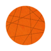 Strak vormgegeven ronde vilt onderzetter met lijnen als motief in de kleur oranje bij mijnonderzetters.nl webshop