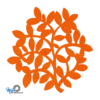 oranje vilt onderzetter in de vorm van takjes en bladeren bij mijnonderzetters.nl webshop