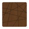 Strak vormgegeven vierkante vilt onderzetter met lijnen als motief in de kleur donkerbruin bij mijnonderzetters.nl webshop