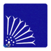 Vierkante vilt onderzetters in de kleur donkerblauw met een zonnebloem motief bij mijnonderzetters.nl webshop