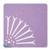 Vierkante vilt onderzetters in de kleur lila met een zonnebloem motief bij mijnonderzetters.nl webshop