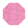 Strak vormgegeven 8-hoek vilt onderzetter met lijnen als motief in de kleur roze bij mijnonderzetters.nl webshop