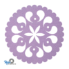 Sfeervolle lila deco pan onderzetter vilt met een prachtig design van mijnonderzetters.nl
