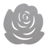 Romantische lichtgrijze vilt onderzetter in de vorm van een roos bij mijnonderzetters.nl webshop