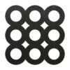 mooie zwarte ring vilt onderzetter met geschakelde rondjes bij mijnonderzetters.nl webshop