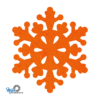 oranje vilt onderzetters in een sneeuwvlok vorm bij mijnonderzetters.nl webshop