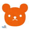 schattige oranje teddy onderzetter vilt uit een reeks dieren onderzetters van mijnonderzetters.nl