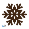 donkerbruine vilt onderzetters in de vorm van een sneeuwvlok van mijnonderzetters.nl webshop