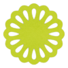 Handige lichtgroen onderzetter van vilt in de vorm van een cirkel met opgebouwde druppels bij mijnonderzetters.nl webshop